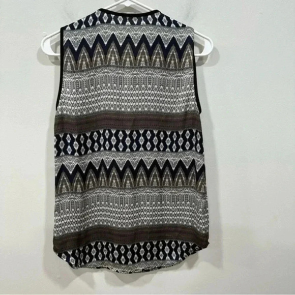 L'Agence Striped Moraccan Print Tank Sleeveless Top 2 - Picture 2 of 7